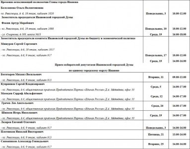 Фото: Опубликован график приема избирателей в августе 2015 года