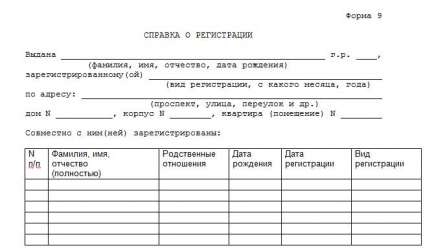 Справка о регистрации – форма 9. Образец заполнения. Бланк на 2018 год. Справка о регистрации – форма 9. Образец заполнения. Бланк на 2018 год.